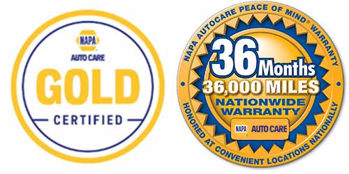 NAPA Gold 36,000 mile warranty