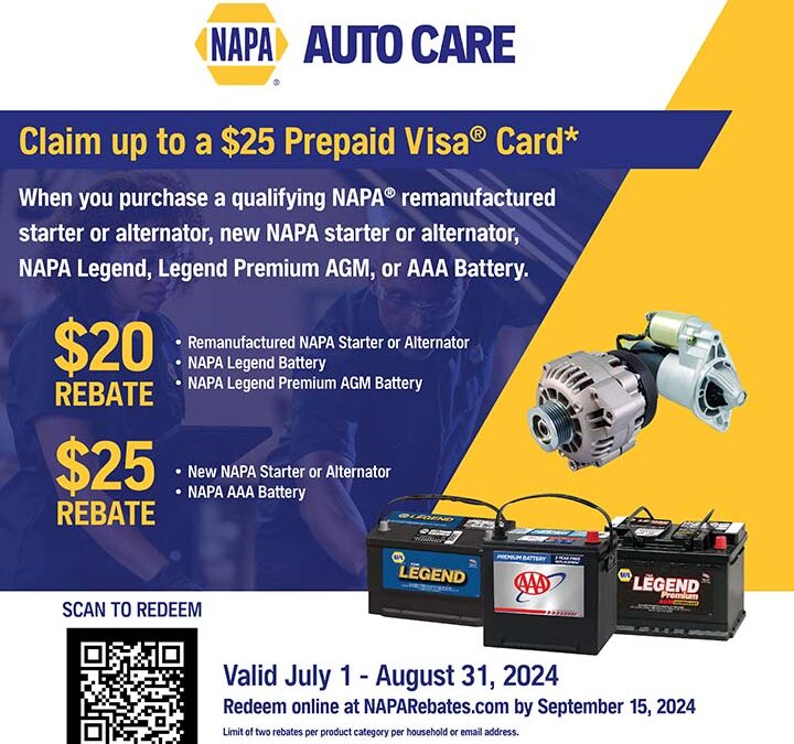 NAPA Battery and Alternator / Starter offer